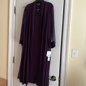 Plum/Putple two piece, dress and duster jacket size 20 W